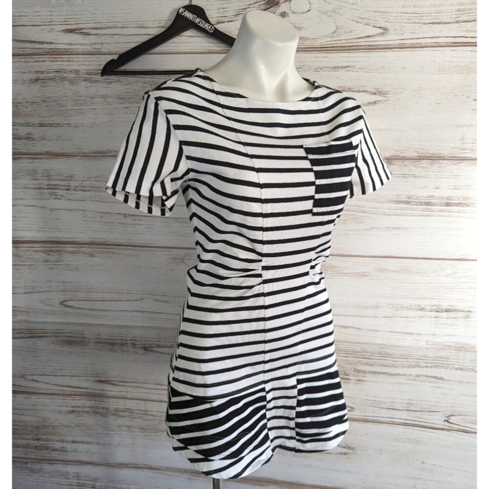 Derek Lam 10 Crosby Black and White Tunic Top sz XS
